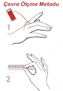 Yüzük için parmak çevresini ölçme