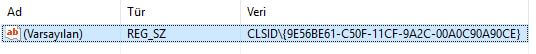 clsid anahtarı ve değeri silme